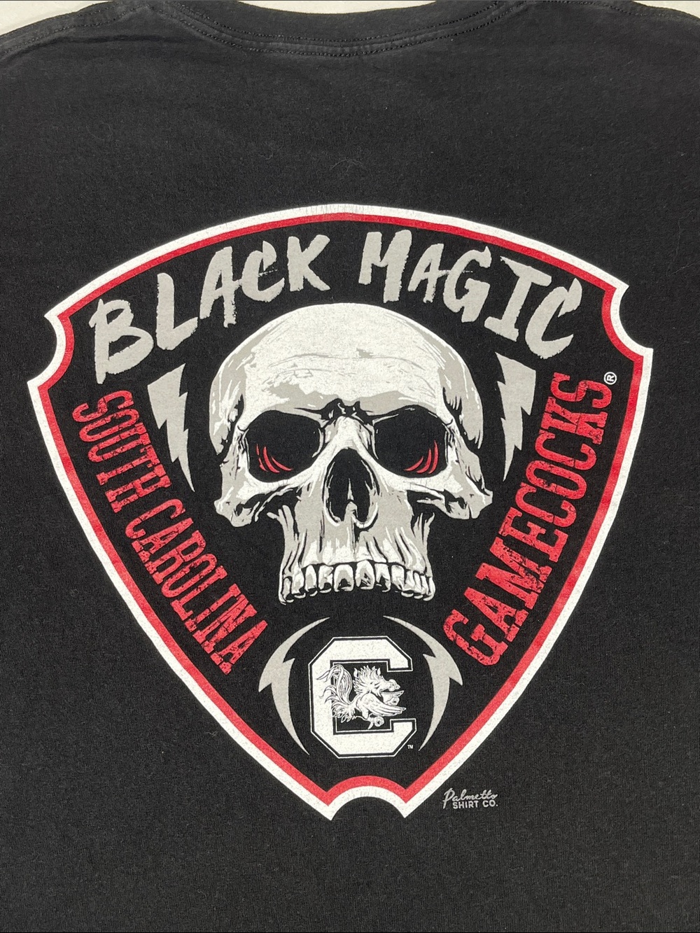 USC Gamecocks Black Magic Skull Graphic T Shirt Men’s Large Black